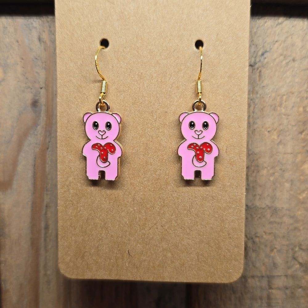 Valentine's Day Bear Earrings - Picture 1 of 1